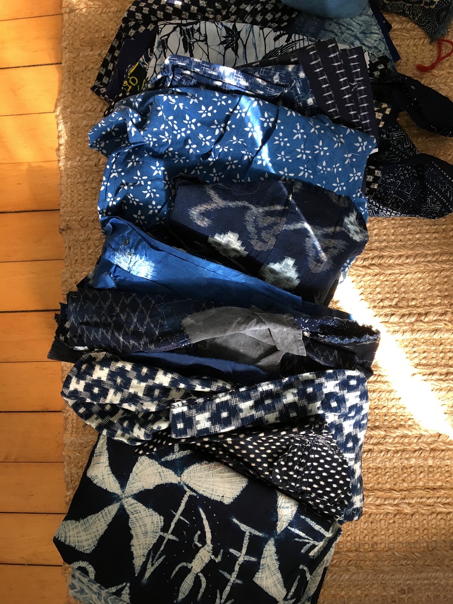 Merill Comeau: Indigo-dyed fabric stash