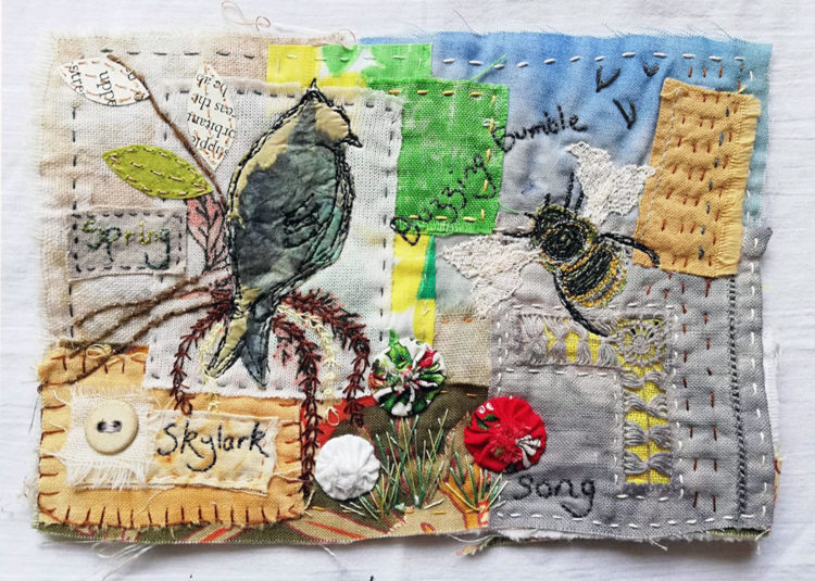 Cheryl Henry Hewitt's response to Cas Holmes's stitch challenge (week 2)