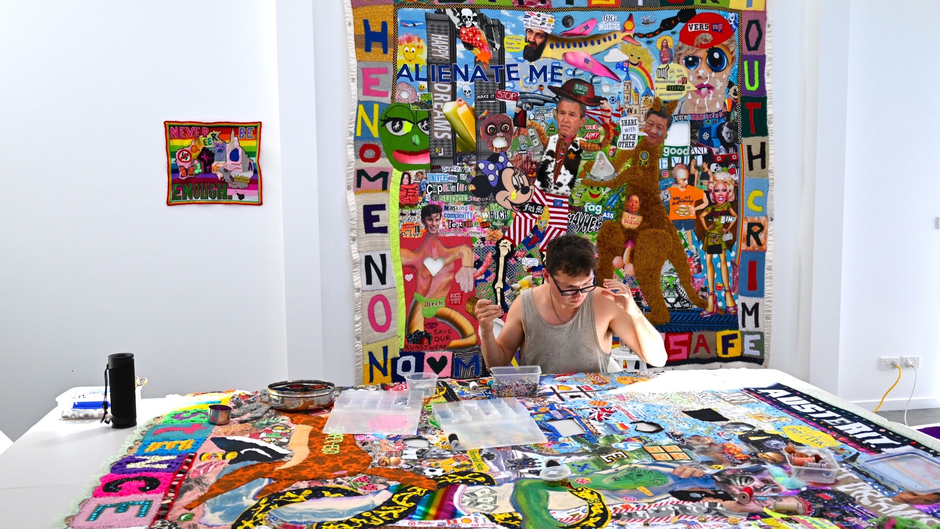 Paul Yore working in his studio. Photo: Devon Ackermann.