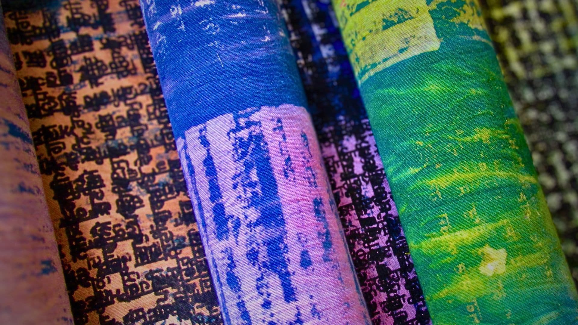 a close-up of colorful fabric