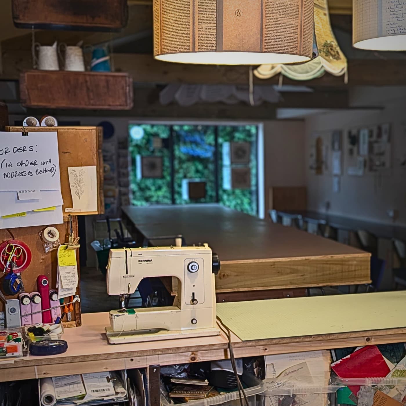 a sewing machine on a table