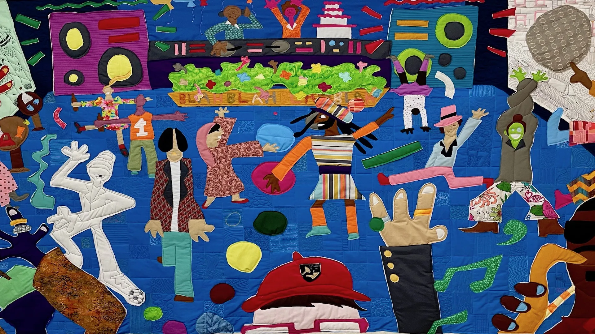 Michael C. Thorpe, Dance Dance Revolution, 2023. 152cm x 203cm (60" x 80"). Quilting. Quilting cotton, batting, thread.