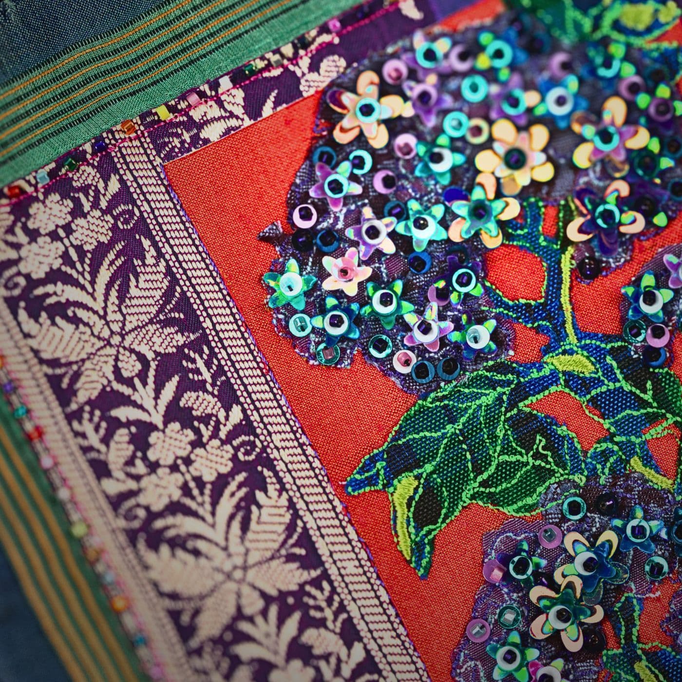 a close-up of a colorful fabric