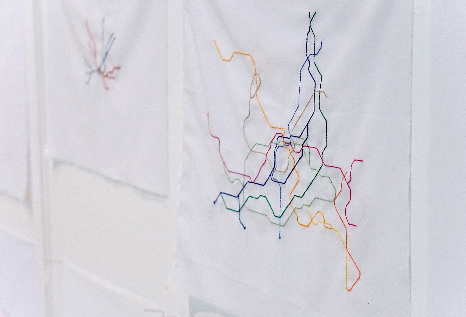 Heidi Hankaniemi: Metro installation (Detail), 2018, Stitch, cotton fabric