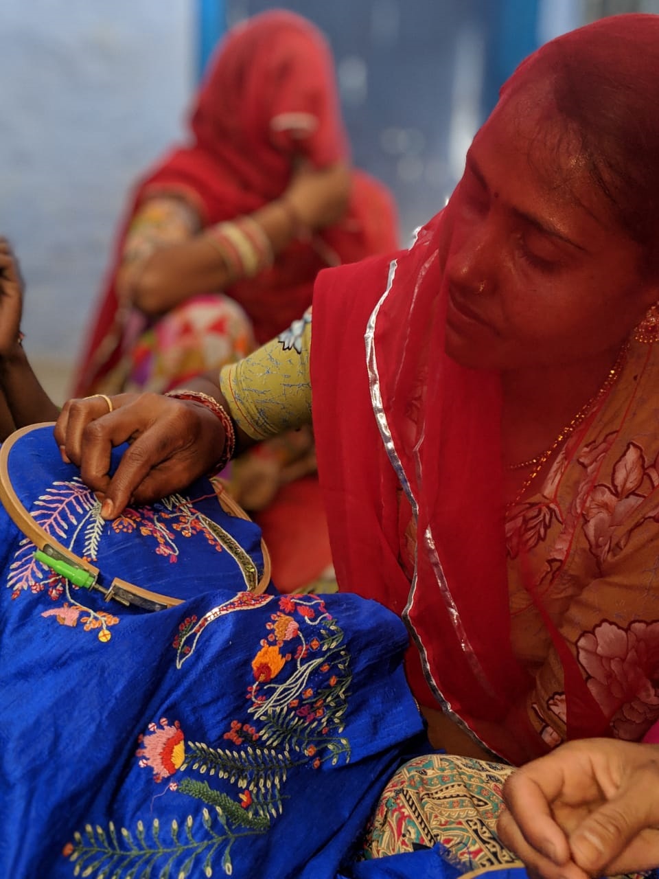 Saheli Women: Embroidery panel nearly complete