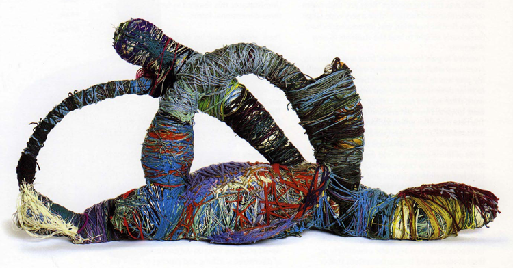 Judith Scott - fiber artist and creator of textile sculptures|Judith Scott as a baby with her sister Joyce|Joyce and Judith Scott at Creative Growth|Judith Scott discovering an innate talent for textile art|An early piece by fiber artist Judith Scott - sometimes referred to as a totem|Judith Scott would wrap found objects in thread and yarn to creature textile sculptures|Judith Scott fiber artist|Textile art sculpture by Judith Scott|Metamorphosis: The Fiber of Judith Scott