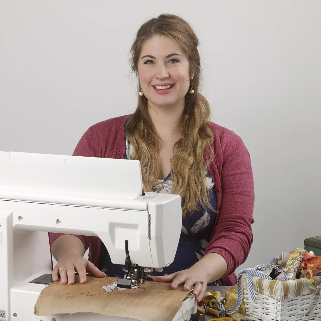 Katie Essam with her Janome Horizon Memory Craft 7700. Photo: Search Press.