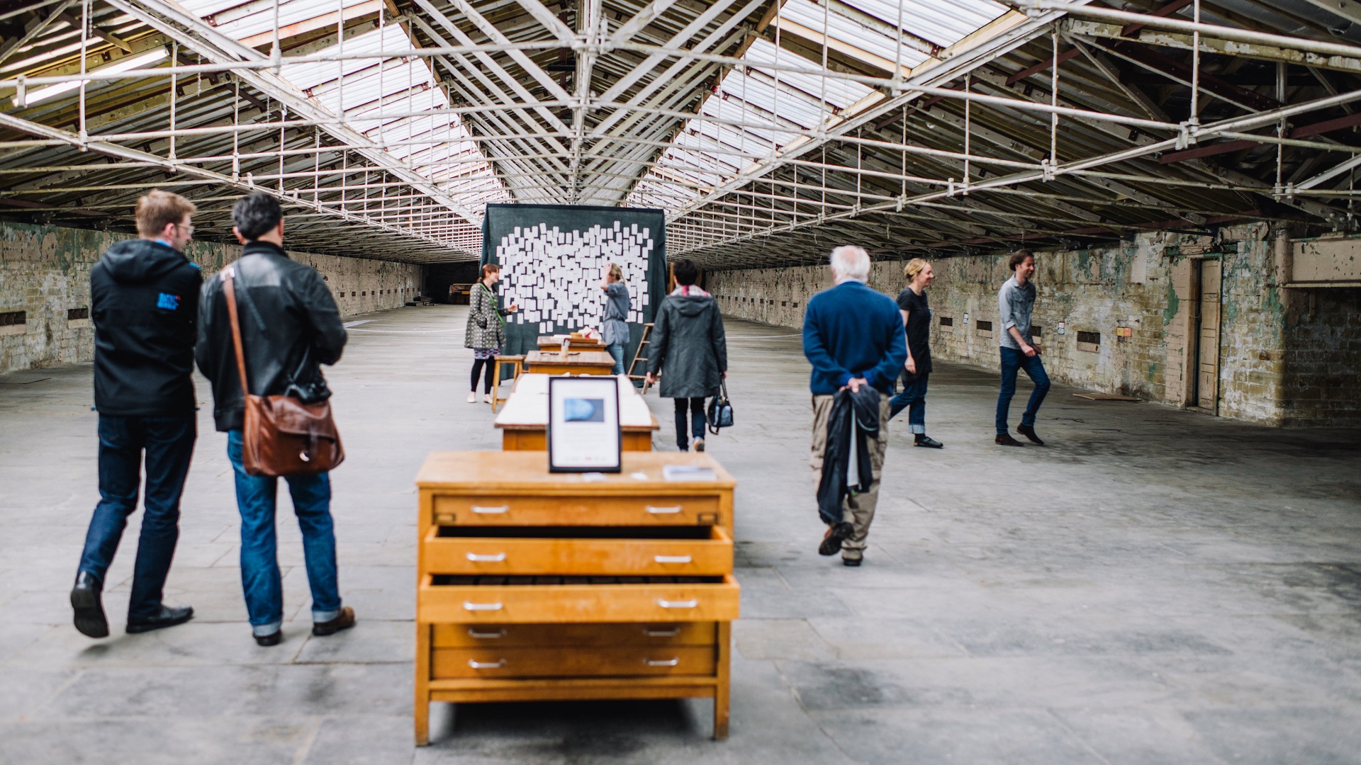 Hannah Lamb and Claire Wellesley-Smith, Lasting Impressions, 2016. Performance installation at Salts Mill. Photo: Carolyn Mendelsohn