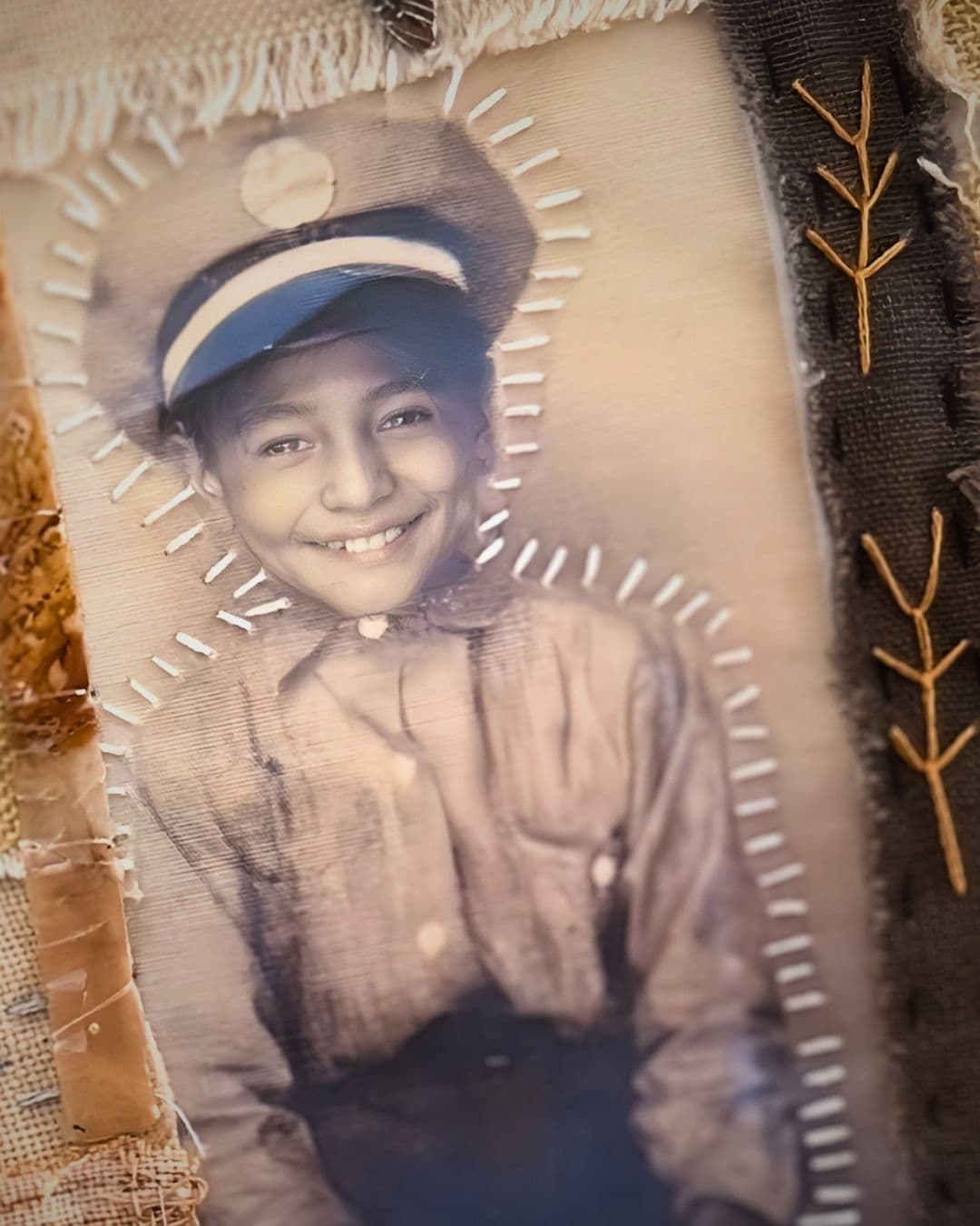 a close up of a photo of a boy