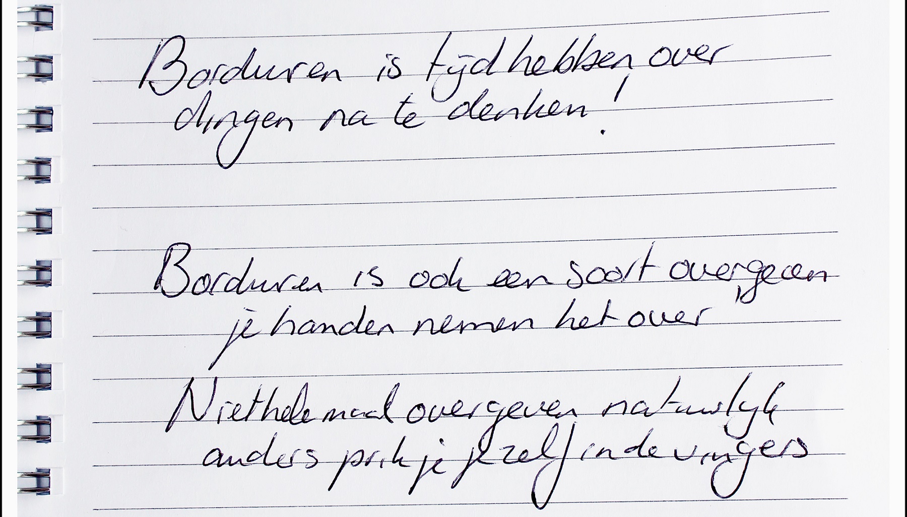 Pauline Nijenhuis: Text from my logbook: ‘For me, embroidery is also time to think about things. Embroidery is also a sort of surrender, your hands take over. Of course do not surrender completely, otherwise I will poke myself in my fingers.’