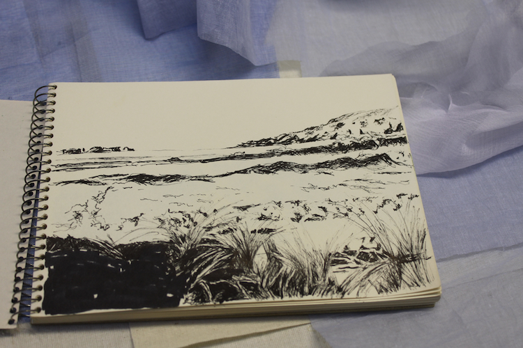 Sketch, West Sandwick beach