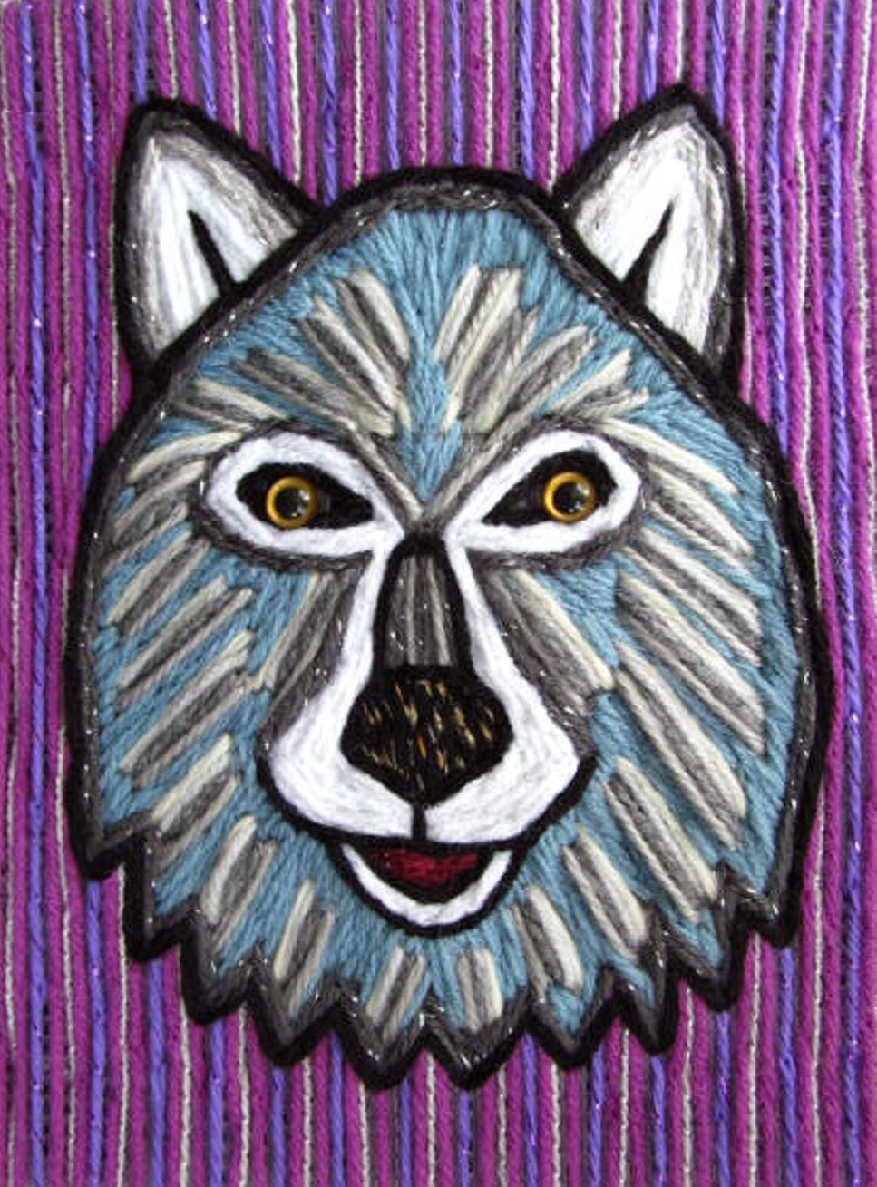 Stephen Cunningham: Wolf's Wolf, 2020, 10.5" x 6.5", Yarn + Eyes