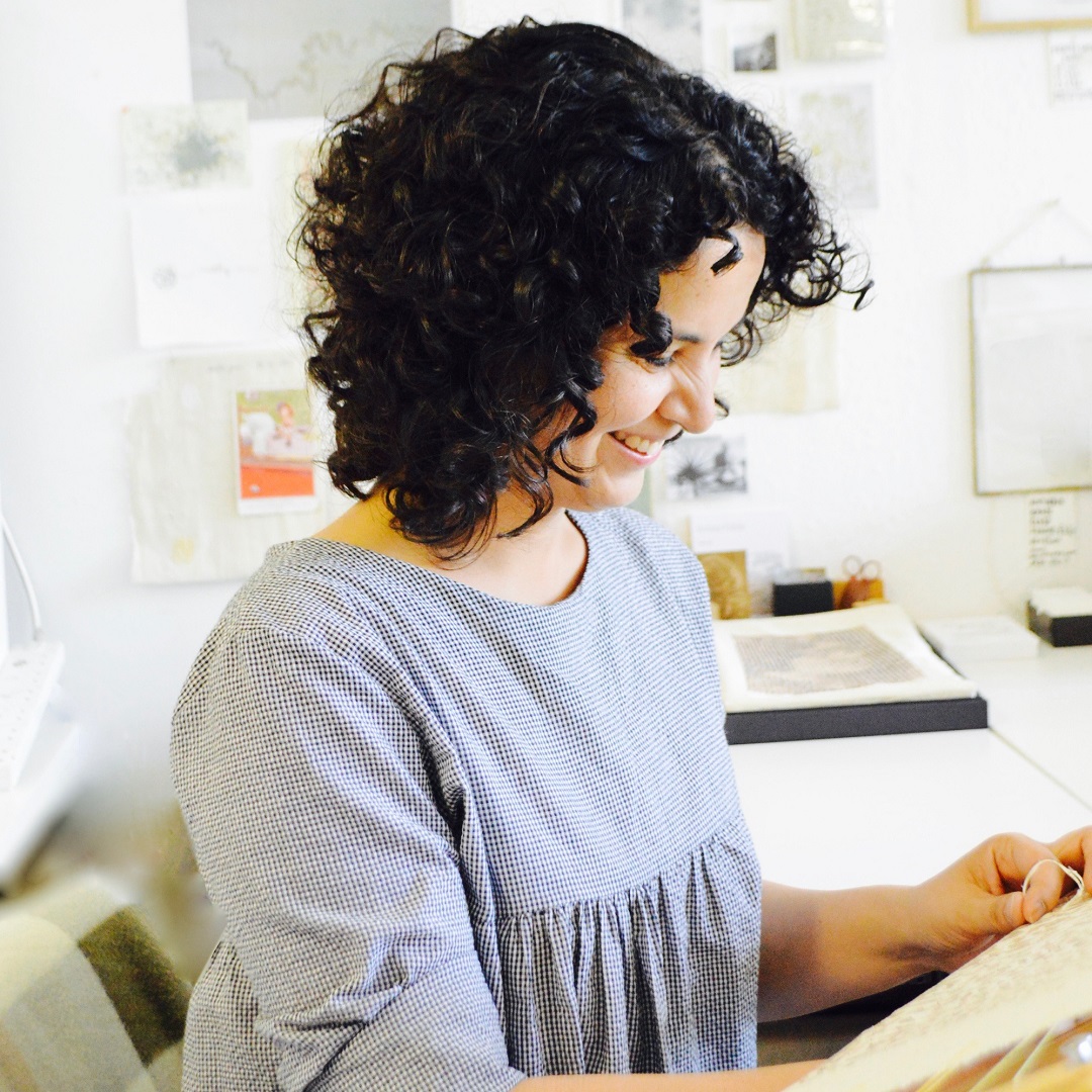 Archana Pathak, working in her studio.