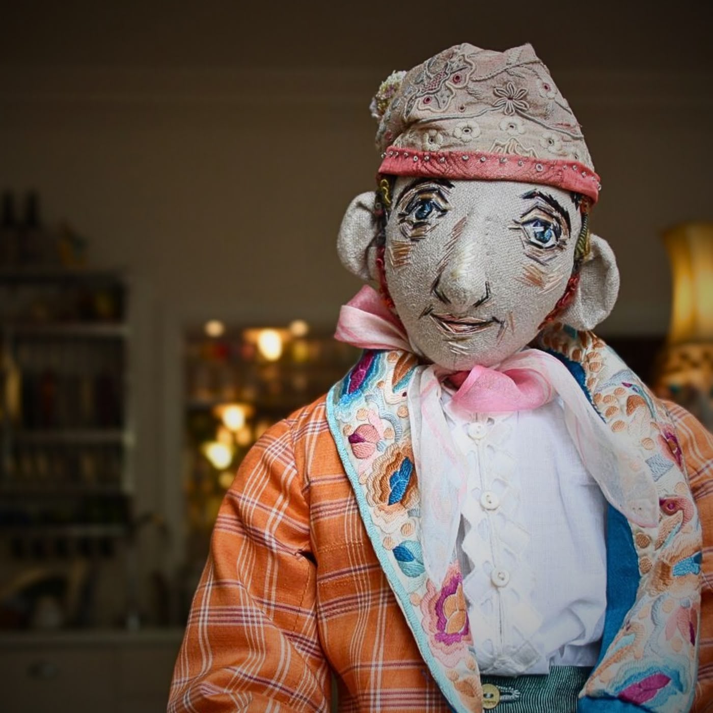 a puppet wearing night garments