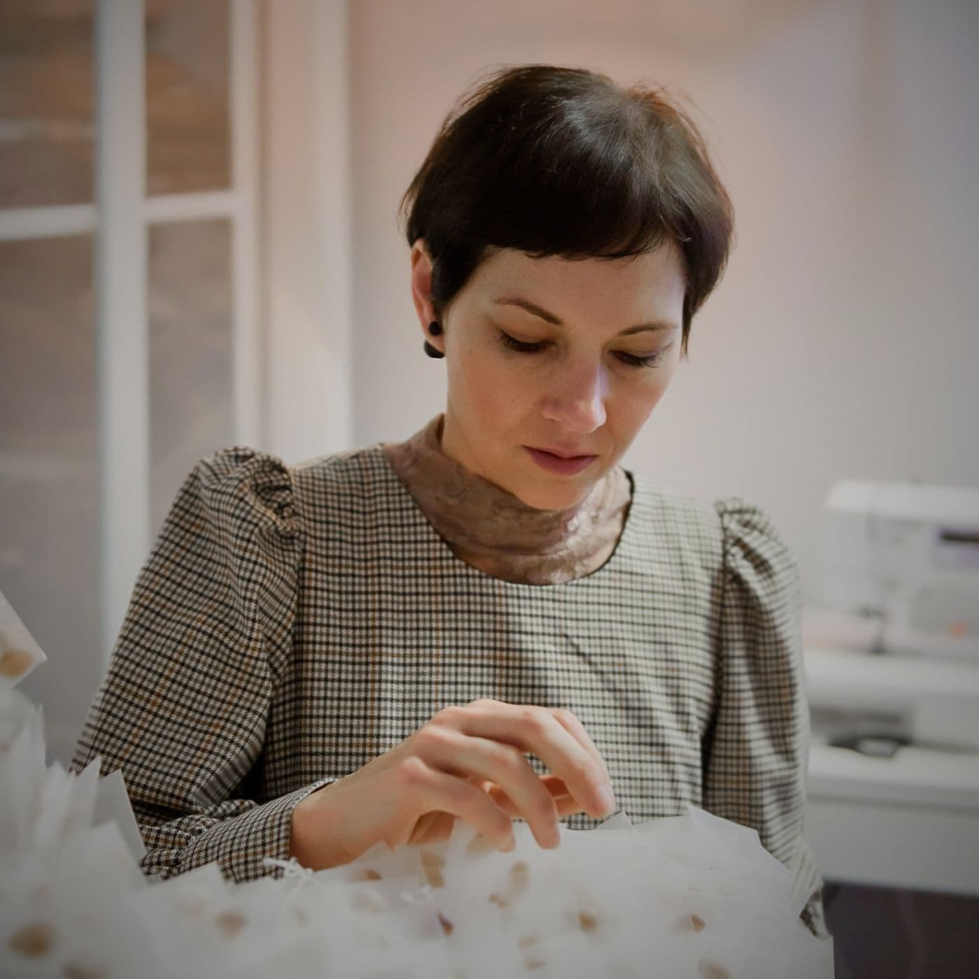 Tina Marais in her studio in Montreal, Quebec.