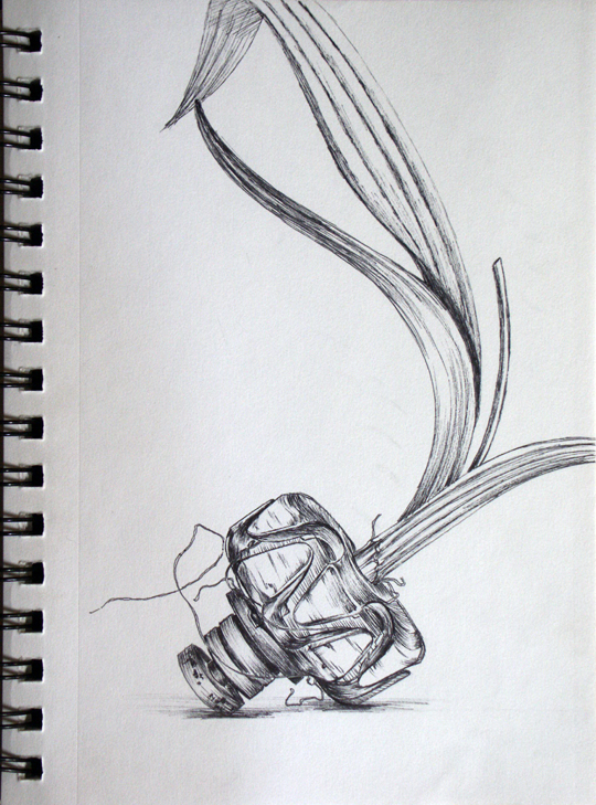 A sketch by textile sculptor and artist Wendy Moyer