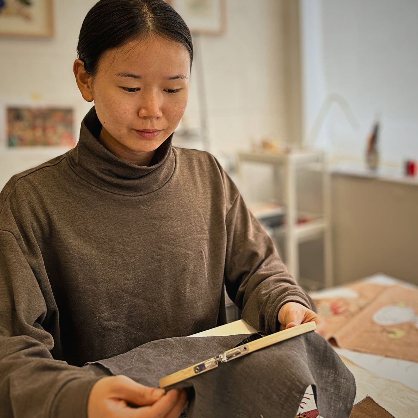 Woo Jin Joo, in her studio at Cockpit Arts, Deptford.