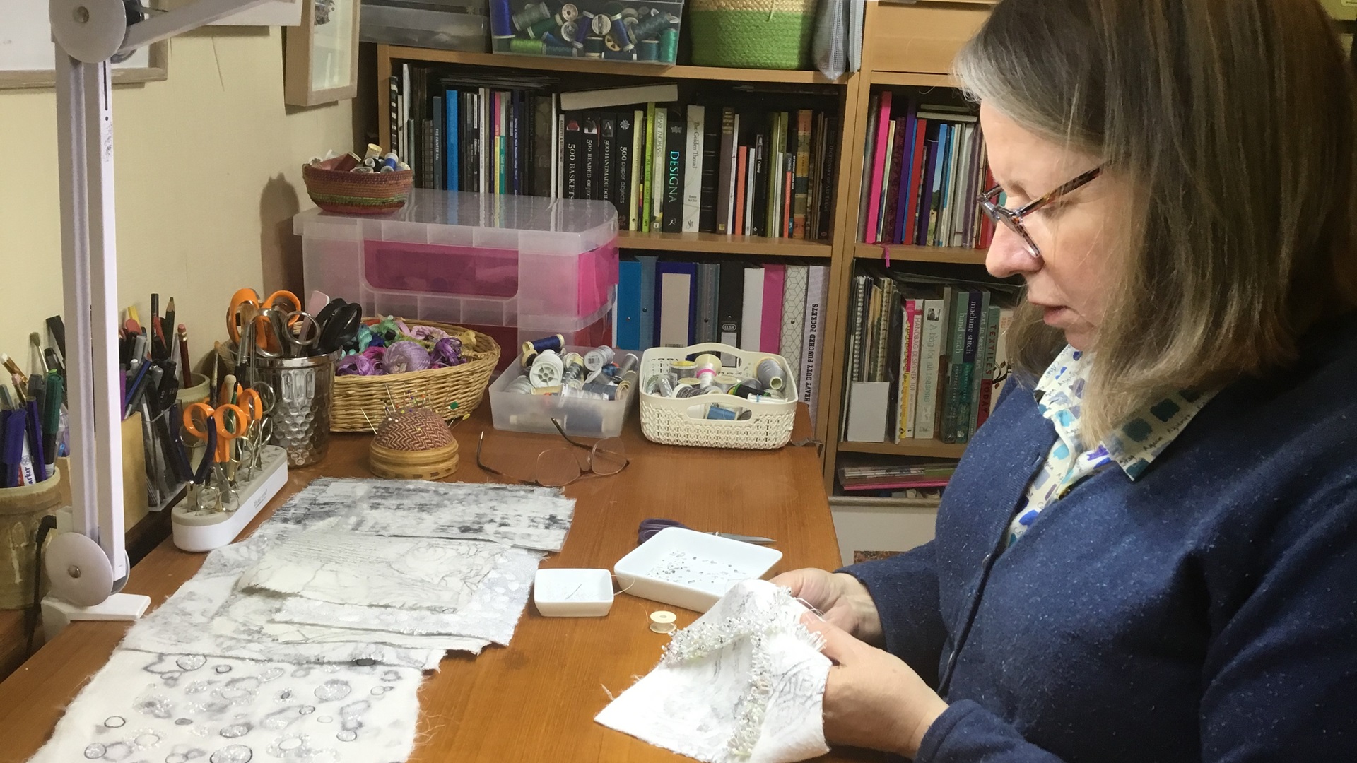 Elisabeth Rutt at her desk. Photo: Peter Rutt